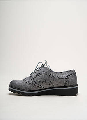 Derbies bout rond talon plat jusqu'à 3cm gris LPB femme