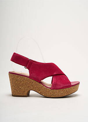 Sandales/nu pieds semi compensé talon de 4 à 6cm rose CLARKS femme