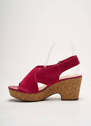 Sandales/nu pieds semi compensé talon de 4 à 6cm rose CLARKS femme