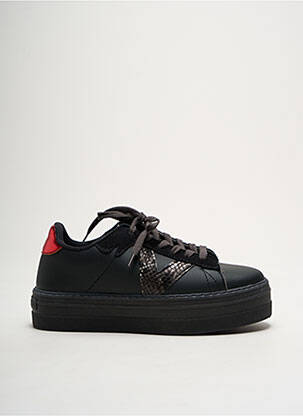 Baskets matière lisse talon de 4 à 6cm noir VICTORIA femme