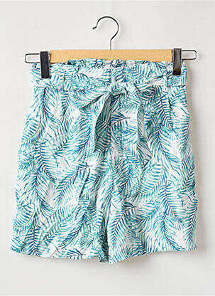 Short fermeture zippée sous rabat avec crochet taille haute bleu CHICORÉE femme