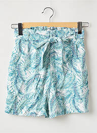 Short fermeture zippée sous rabat avec crochet taille haute bleu CHICORÉE femme