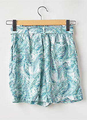 Short fermeture zippée sous rabat avec crochet taille haute bleu CHICORÉE femme