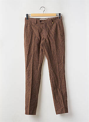 Pantalon slim tissage chiné taille normale marron L'IMPECCABLE MARCEL homme