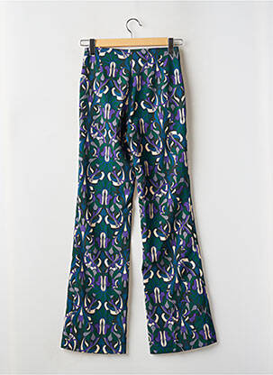 Pantalon flare stretch taille haute vert MANGO femme