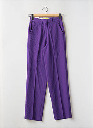 Pantalon droit stretch taille haute violet JJXX femme