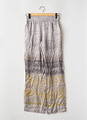 Pantalon large coupe fluide taille haute gris NÜ femme