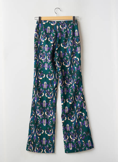 Pantalon flare stretch taille haute vert MANGO femme
