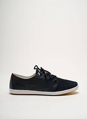 Baskets matière lisse bout rond noir LAFEYT homme