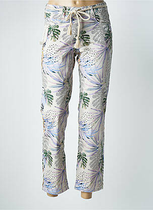 Pantalon 7/8 stretch taille normale beige PARA MI femme