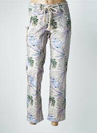 Pantalon 7/8 stretch taille normale beige PARA MI femme