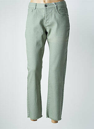 Jeans coupe droite taille basse taille basse vert LES P'TITS OUFS femme