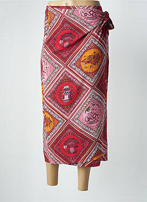 Jupe longue imprimé fantaisie rouge SURKANA femme