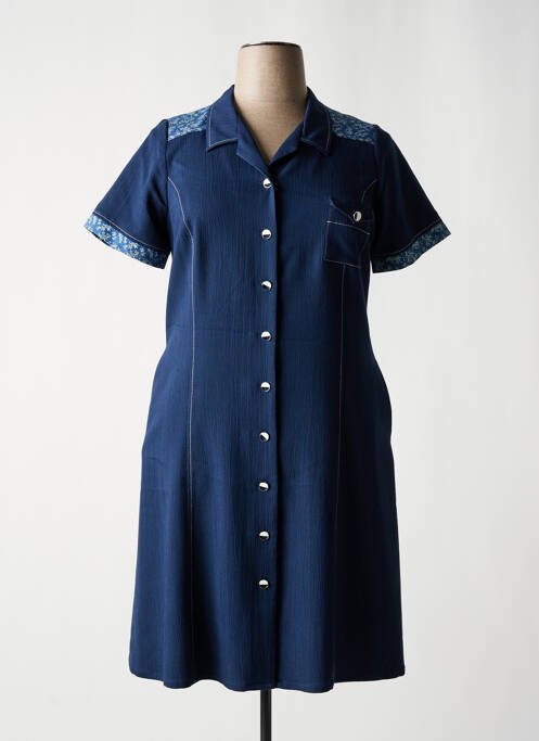 Robe mi-longue bleu FRANCE RIVOIRE pour femme