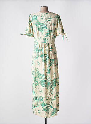Robe longue manches courtes manches courtes vert LES P'TITES BOMBES femme