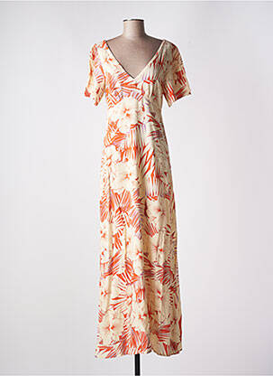 Robe longue manches courtes manches courtes orange LES P'TITES BOMBES femme