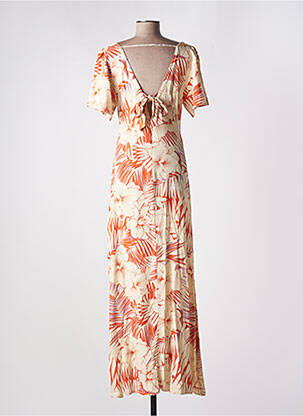 Robe longue manches courtes manches courtes orange LES P'TITES BOMBES femme