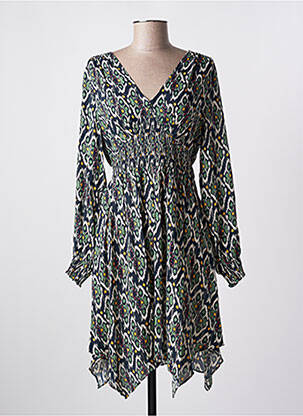 Robe mi-longue manches longues manches longues bleu LES P'TITES BOMBES femme