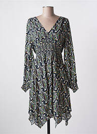 Robe mi-longue manches longues manches longues bleu LES P'TITES BOMBES femme