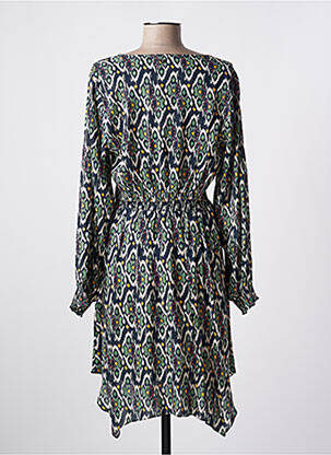 Robe mi-longue manches longues manches longues bleu LES P'TITES BOMBES femme