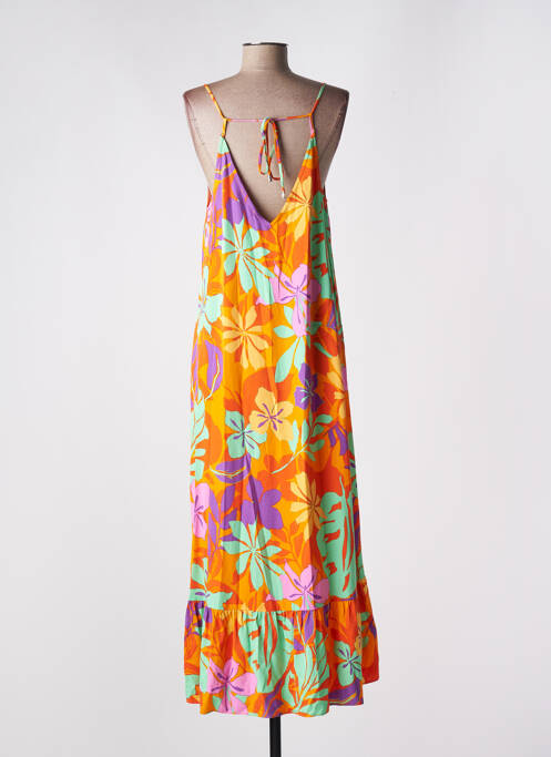 Robe longue imprimé fleurs fines bretelles orange LES P'TITES BOMBES femme