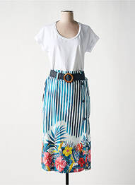 Robe mi-longue manches courtes manches courtes blanc LOLITAS&L femme