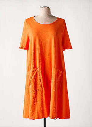 Robe mi-longue manches courtes manches courtes orange LOLITAS&L femme