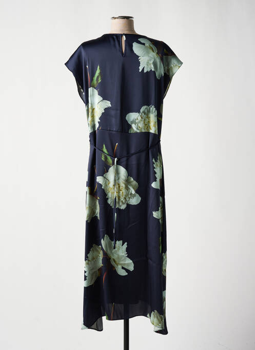 Robe longue imprimé fleurs manches courtes bleu LPB femme