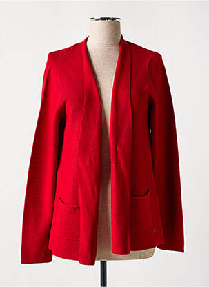 Gilet manches longues col châle rouge RABE femme