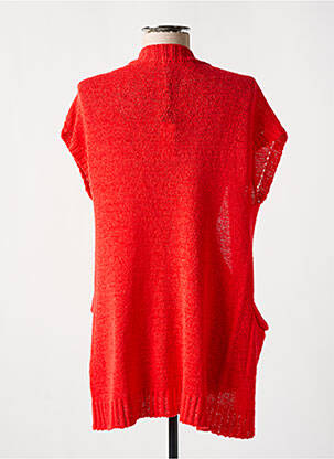 Gilet manches courtes maille souple et aérée rouge SEE THE MOON femme