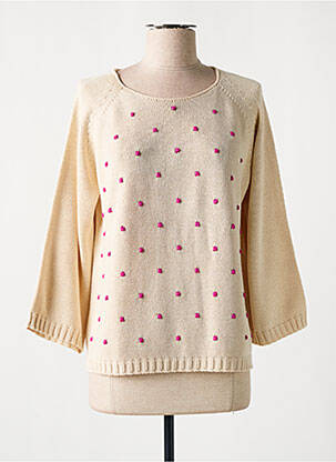 Pull coupe droite manches longues beige SEE THE MOON femme