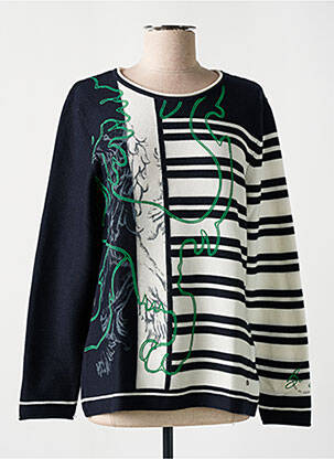 Pull coupe droite manches longues bleu RABE femme
