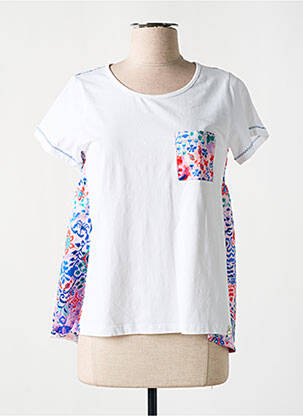 Top tissage jersey manches courtes blanc LOLITAS&L femme