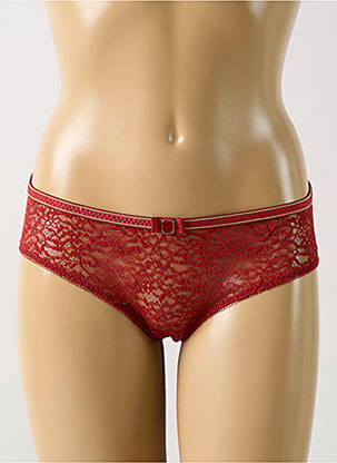 Shorty broderie dentelle de calais rouge EMPREINTE femme