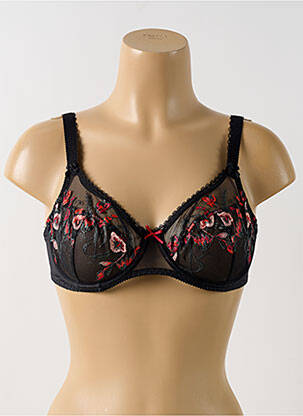 Soutien-gorge effet matière satinée haut soutien-gorge emboitant noir EMPREINTE femme
