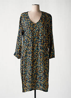 Robe mi-longue imprimé fleurs manches longues bleu LE PETIT BAIGNEUR femme