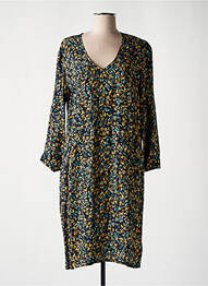 Robe mi-longue imprimé fleurs manches longues bleu LE PETIT BAIGNEUR femme