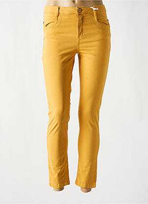 Pantalon 7/8 tissage popeline taille basse jaune LOLA ESPELETA femme