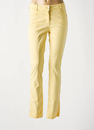 Pantalon slim tissage popeline taille normale jaune MAE MAHE femme