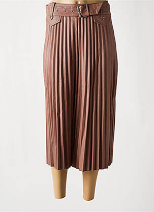 Jupe mi-longue fermeture zip latéral rose MORGAN femme