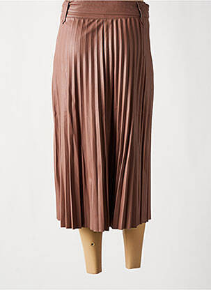 Jupe mi-longue fermeture zip latéral rose MORGAN femme