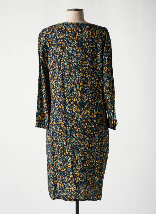 Robe mi-longue imprimé fleurs manches longues bleu LE PETIT BAIGNEUR femme