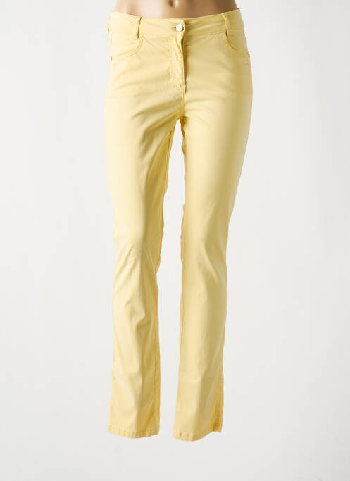 Pantalon slim tissage popeline taille normale jaune MAE MAHE femme