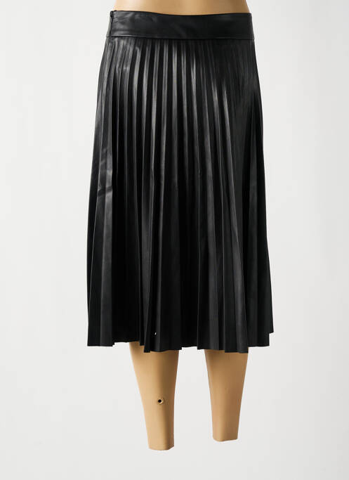 Jupe mi-longue fermeture zip latéral noir MD'M femme