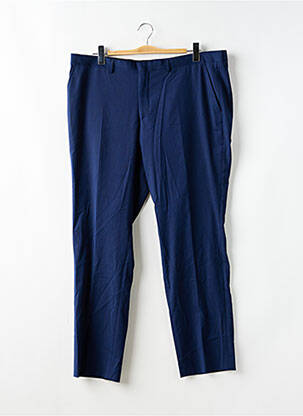 Pantalon chino fermeture zippée sous rabat avec crochet taille normale bleu SELECTED homme