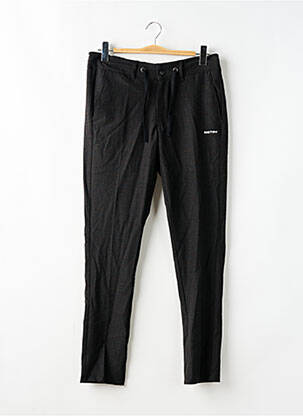 Pantalon chino fermeture zippée sous rabat boutonné taille normale marron TOURIST LEMC femme