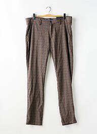 Pantalon chino tissage chiné taille normale marron BRUCE & BUTLER  homme