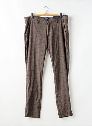 Pantalon chino tissage chiné taille normale marron BRUCE & BUTLER  homme