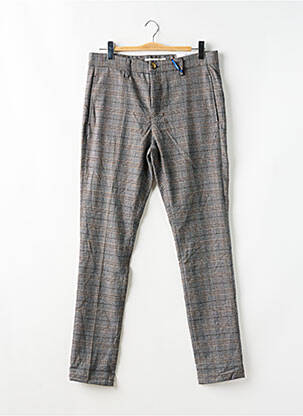 Pantalon chino tissage chiné taille normale gris PRIVATE BLUE homme