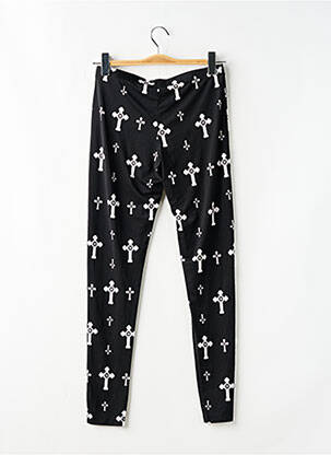 Legging effet matière satinée taille normale noir GET INFECTED femme